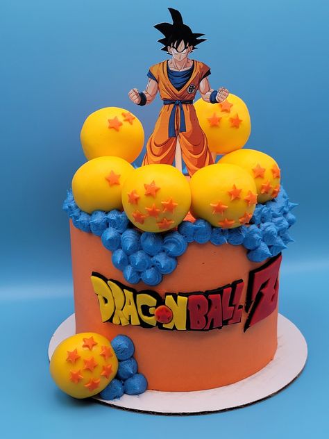 Dragonball Birthday Cake, Dragonball Z Cake Ideas, Dragon Ball Cake Birthdays, Dragon Ball Z Cake Goku, Dragon Ball Cake Ideas, Goku Cake Ideas, Goku Cake Dragonball Z, Dragon Ball Z Cake Birthdays, Goku Birthday Cake