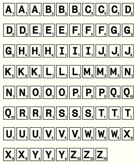 Printable Scrabble Letters