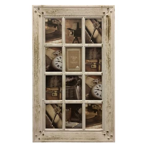 Collage Frames for Every Budget | At Home Window Collage, Diy Window Frame, Wall Collage Picture Frames, Window Frame Decor, Farmhouse Pictures, Collage Picture Frame, Door Picture, Love Collage, White Window