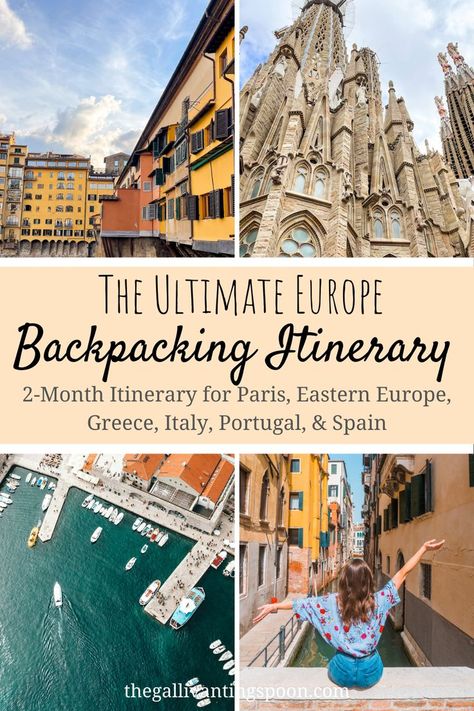 Europe backpacking guide Backpacking Europe Itinerary, Backpack Europe Route, Backpacking Itinerary, Backpacking Through Europe, Europe Backpacking, Backpacking Routes, Backpack Through Europe, Europe Itinerary, Food Recommendations