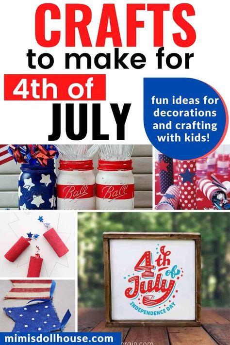 Looking for some fun Fourth of July craft ideas? This post is full of patriotic mantle ideas, DIY July 4th decorations, Fourth of July centerpieces and more! #fourthofjuly #july4 #patriotic #diy #holiday Fourth Of July Crafts For Adults, Easy 4th Of July Crafts, Fourth Of July Crafts, 4th Of July Crafts, American Flag Crafts, Fireworks Craft, Patriotic Centerpieces, Patriotic Diy, Flag Crafts