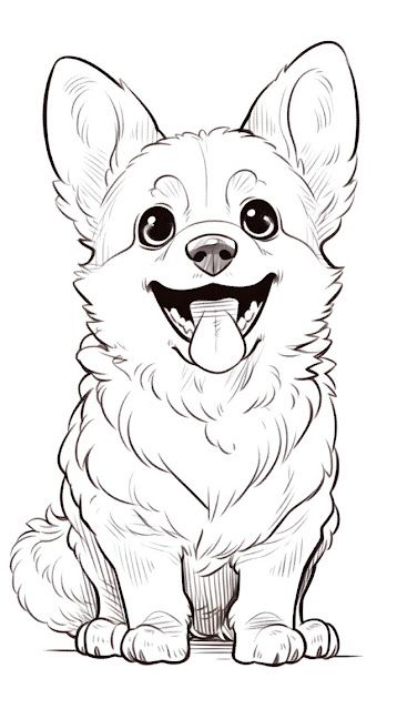 Corgi Coloring Pages, Corgi Drawing, Dog Coloring Book, Puppy Coloring Pages, Farm Animal Coloring Pages, Dog Coloring Page, Batman Wallpaper, Unicorn Coloring Pages, Animal Coloring Books