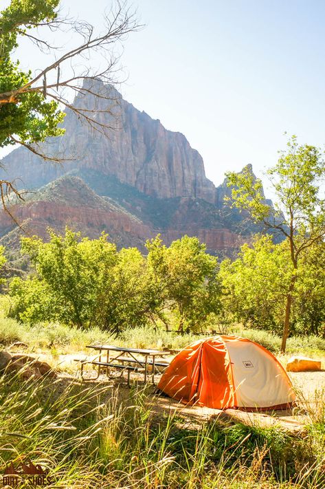 Camping in the national parks should be on everybody's bucket lists! It's the best way to turn your family vacation into an adventure! That's why I made this travel guide All About Camping in Zion National Park. Whether you are tent camping, pulling a trailer, a camper, or are in an RV, I'll help you pick the best campground for your road trip. All you need now is a campsite, to start your camping trip and get outdoors with your family, friends, and kids! #camping#zion#utah#nationalpark Camping In Grand Canyon, Indiana Dunes National Park Camping, Zion National Park Camping, Zion Camping, Zion National Park Rv Camping, Camping In Olympic National Park, Zion Utah, Zelt Camping, Kids Camping