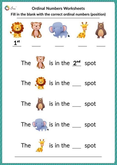 Ordinal Numbers Kindergarten, Ordinal Numbers Worksheets, Numbers Worksheets For Kids, English As Second Language, Number Words Worksheets, Number Worksheets Kindergarten, Numbers Worksheet, First Grade Math Worksheets, Numbers Worksheets