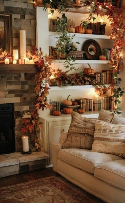 Fall Athestic, Fall 2024 Decor Trends, Fall Mantle Decor Ideas, Fall Apple Decor, Fall Cottage Decor, Moody Fall Decor, Cottage Fall Decor, Autumn Entryway, Autumn Decor Ideas