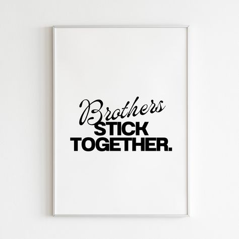 Strengthen the sibling bond! 🤝 Celebrate your unique connection with our 'Brothers Stick Together' print - a heartfelt gift for your brother. 💕 ⭐️ Enhance your brother's bedroom or your own with this print, creating a personal space filled with love and memories. ⭐️ Display it in a shared living area or study room as a constant reminder of the strong bond and togetherness. ⭐️ Perfect for birthdays, special occasions, or as a 'just because' gesture to show appreciation and love for your broth... Playhouse Interior Ideas, Gift For Siblings, Playhouse Interior, Brother Birthday Gift, Shared Bedroom, Classic Fonts, Brother Birthday, Playroom Ideas, Personalised Prints