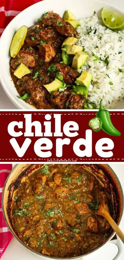 The BEST chili verde recipe! Tender and full of flavorful spices, this pork chili verde is an easy dinner idea you'll want to have again and again. Check out what to serve with this Mexican stew for a simple family meal! Authentic Chile Verde, Best Chili Verde Recipe, Green Chili Pork Stew, Pork Stew Meat Recipes, Mexican Pork Stew, Pork Chili Verde, Chile Verde Recipe, Pork Verde, Mexican Pork Recipes