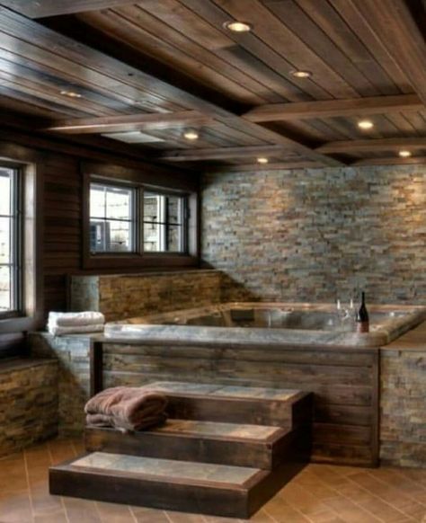 Drømme Bad, Rustic Bathroom Designs, Rustic Home Design, Jacuzzi Tub, Rustic Bathrooms, Dream House Rooms, Barn Style House, Dream Bathrooms, Barn House Plans