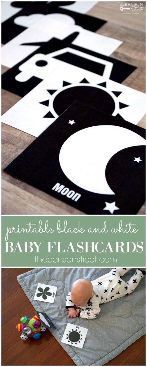 Infant Stimulation Cards Free Printable, Montessori Black And White Printable, Black And White Images For Baby, Montessori Tools, Baby Development Chart, Baby Flash Cards, Baby Development Activities, Baby Boy Nursery Colors, 5 Month Old Baby