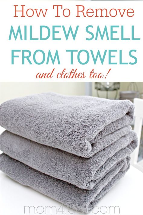 How To Remove Mildew Smell From Towels and Clothes Deep Cleaning Tips, Mildew Smell, Household Cleaning Tips, Diy Spring, Diy Cleaners, Cleaning Recipes, Cleaners Homemade, Clean Dishwasher, Simple Life Hacks