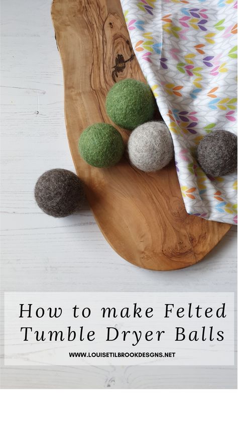 How to make felted dryer balls — Louise Tilbrook Designs Felted Dryer Balls, Felted Balls, Roving Yarn, Knitting Hacks, Hand Knit Socks, Dryer Balls, Upcycle Recycle, Cleaners Homemade, Easy Knitting Patterns