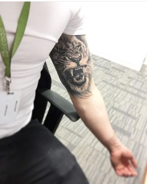 Lions Tattoo, Bicep Tattoos, Bicep Tattoo Men, Inner Arm Tattoos, Inner Bicep Tattoo, Lion Tattoo Design, Bicep Tattoo, Tattoos Skull, Cool Tattoos For Guys