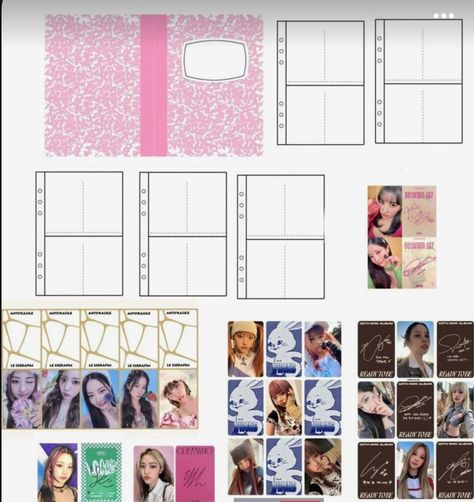 Mini Photocard Template, Kpop Mini Album Template, Mini Album Template, Mini Photocard, Diy Mini Album, Diy Barbie House, Kpop Diy, Hello Kitty Crafts, Paper Dolls Diy