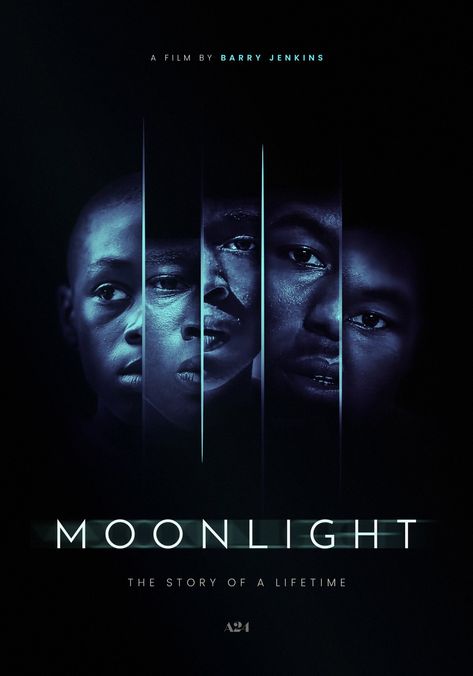 MOONLIGHT (2016) poster by Michael Dale Moonlight Movie Poster, Moonlight Movie, Moonlight 2016, Moonlight Poster, Moonlight Aesthetic, Aesthetic Movie, Moonage Daydream, Movie Posters Design, Moon Light