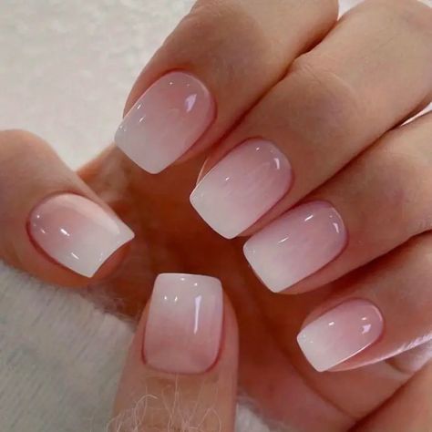 Best 30  acrylic short nails you must try this year Acrylic Short Nails, Nails Press Ons, Square Press On Nails, Bunny Nails, Nails Glossy, Square Nail Designs, Easy Nails, Nails Fake, White Ombre