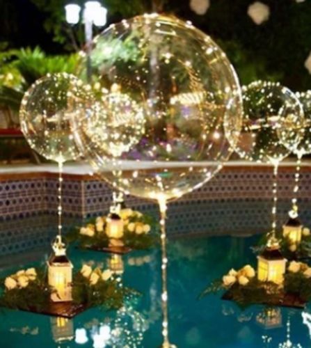 Light Up Balloons In Pool, Swimming Pool Decorations For Wedding, Swimming Pool Decorations Party, Balloon In Pool Decoration, Pool Engagement Party Decor, Pool Ballon Decorations, Pool Balloons Decorations, Swimming Pool Wedding Decoration, Wedding Pool Ideas