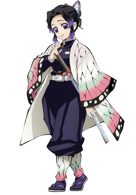 Shinobu Kocho (胡 (こ) 蝶 (ちょう) しのぶ, Kochō Shinobu?) is a major supporting character of Demon Slayer: Kimetsu no Yaiba. She is a Demon Slayer of the Demon Slayer Corps and the current Insect Hashira (蟲 (むし) 柱 (ばしら) , Mushi Bashira?).[2][3] Shinobu is also the younger sister of Kanae Kocho along with her adoptive younger sister Kanao Tsuyuri. After a demon killed her parents, Shinobu joined the Demon Slayer Corps along with her sister in order to protect others from suffering the same fate as her. Shinobu Kocho, Pc Wallpaper, Demon Slayer, Phone Wallpaper, Hair, Anime