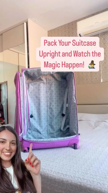 Top Tips By Carol 💕 on Instagram: "🧳 Seriously, why didn’t I think of this before?  Packing your suitcase upright is the trick everyone should know. Not only do you get more space, but everything is way easier to find. Bye-bye, messy suitcase!  Trying this on your next trip? Let me know if it works! 😂  👉 Love tips that actually make life easier? Then go ahead and follow the page and turn on notifications. Don’t miss a thing! 🚀  #TravelHacks #PackingTips #LuggageHack #TravelSmart #PackingHacks #TravelEssentials #OrganisedTravel #SuitcaseTips #TravelInspiration #PackingLikeAPro #TravelGoals #TravelLife #PackingMadeEasy #TripTips #travelefficiency" Travel Suitcase Packing, Suitcase Packing Tips, Packing Hacks Clothes, Suitcase Organization, Packing For Europe, Road Trip Packing, Packing Luggage, Travel Capsule, Suitcase Packing