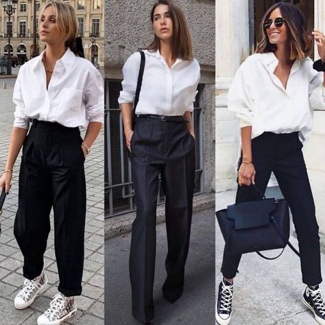 London_style_blog auf Instagram: „via @streetstyle_4_life“ Simply Chic, Casual Work Outfits, 가을 패션, Classic Outfits, White Shirts, Street Style Outfit, Office Outfits, Mode Fashion, Look Cool