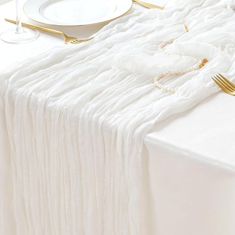 PRICES MAY VARY. Polyester 【Soft and Durable】These boho wedding table runners are made of premium polyester with beautiful crinkling.soft to touch, comfortable and durable. Wrinkled design cheese cloth farbic, delicate edges and stitches makes this sheer table runner more graceful. 【Elegant Design】These cheesecloth table runners are designed in different color with exquisite appearance, translucent style with nice texture, making them elegant and delicate. 【Widely Use】This soft gauze table runne White Cheese Cloth Table Runner, Boho Wedding Table Runner, White Table Runners, Cheese Cloth Table Runner, 2025 Inspiration, Table Runner For Wedding, Cloth Table Runner, Cheesecloth Table Runner, Vintage Wedding Table