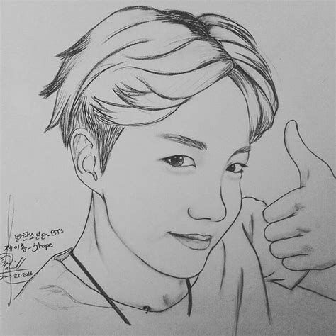 Bts Easy Anime Drawing Hobi Drawing, Jhope Drawing, Hope Drawing, Marvel Fanart, Art Hair, Drawing Eyes, Monster Drawing, 얼굴 그리기, Celebrity Drawings