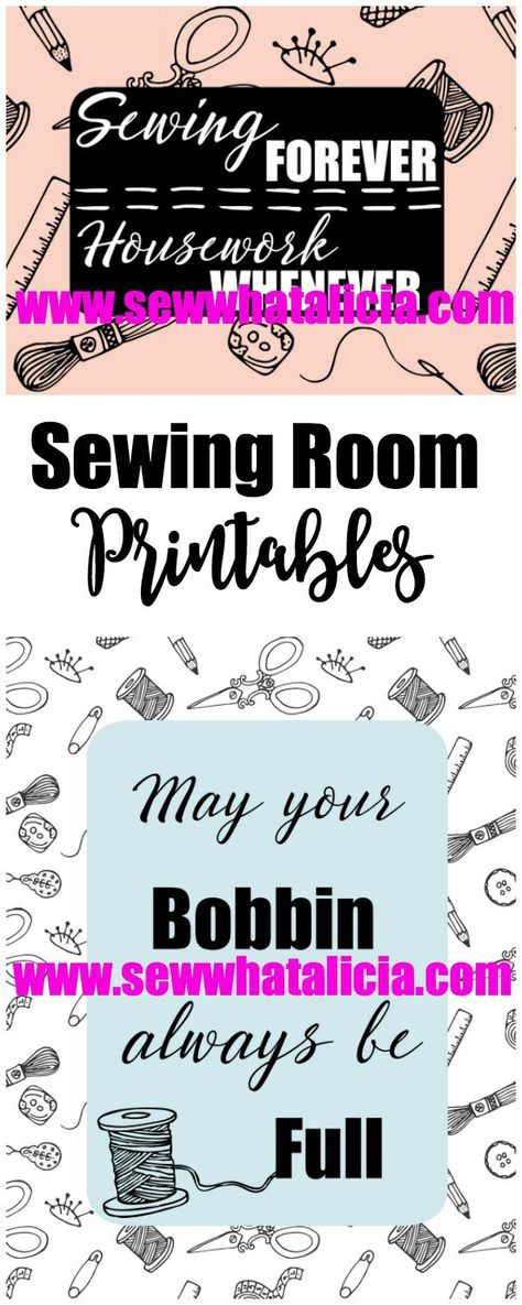 Sewing Room Printables | www.sewwhatalicia.com Sewing Pictures Free Printable, Sewing Printables, Sewing Images, Sewing Humor, Fantasy Craft, Sewing Spaces, Trendy Sewing Projects, Sewing Vintage, Quilt Retreat