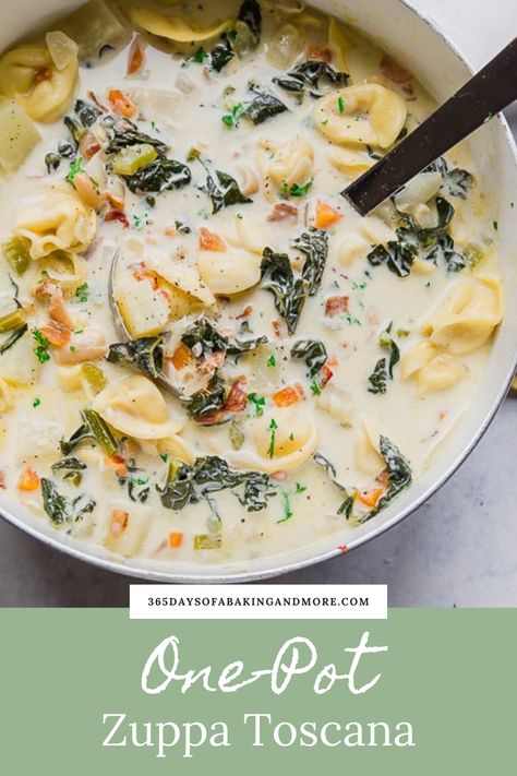 Kale Tortellini, Tuscan Kale, Zuppa Toscana Soup, Toscana Soup, Easy Recipes For Breakfast, Homemade Soup Recipe, Kitchen Accesories, Bakery Pastry, Best Easy Recipes