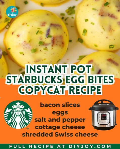 Make your favorite Starbucks egg bites using your Instant Pot with this quick and easy copycat recipe! They are light, fluffy, and delicious. Instant Pot Egg Bite Recipes, Starbucks Egg Bites Recipe Instant Pot, Egg Bites Instant Pot, Starbucks Egg Bites Recipe, Instant Meals, Lemon Loaf Recipe, Lemon Icebox Pie, Starbucks Egg Bites, Cranberry Bliss Bars