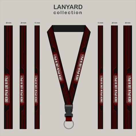 Red Lanyard Template Set for various sizes Lanyard Template, Free Business Card Mockup, Business Card Maker, Flyer Maker, Poster Maker, Poster Invitation, Presentation Template Free, Pattern Drawing, Card Maker