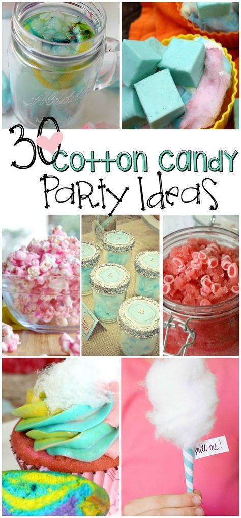 I need to throw a cotton candy birhtday party! That would be SO FUN! Cotton Candy Themed Birthday Party, Cotton Candy Party Ideas, Cotton Candy Decorations, Candy Party Ideas, Diy Cotton Candy, Cotton Candy Recipe, Cotton Candy Party, Candy Theme Birthday Party, Cotton Candy Flavoring