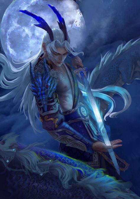 ArtStation - Dragon King Third Prince, MACKOO Dragon King Character Design, Dragon King Fantasy Art, Chinese Dragon Character Design, Dragon King Art, Artstation Dragon, Heaven Pictures, King Design, Dragon King, Chinese Mythology