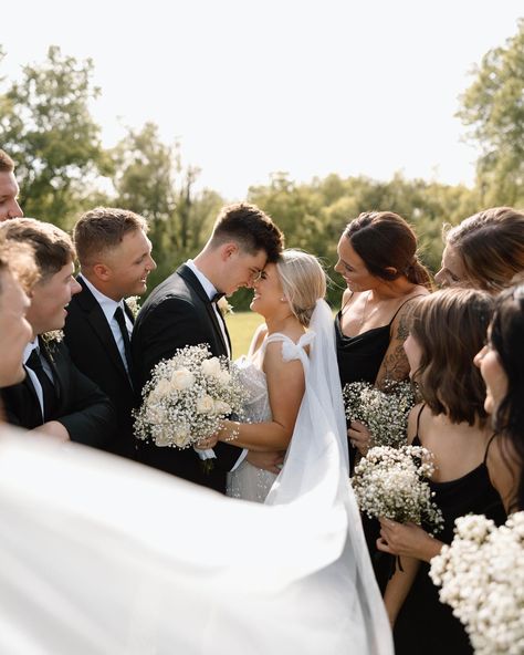 this bridal party >>>> 🤍🤍 photographer: @emmamichellephotos venue: @thehighlandswichita dress: @brickandbustlebridal . . . #wichitaphotography #wichitaphotographer #couplephotography #couplephotoshoot #inhomephotography #ictphotographer #ictweddingphotographer #ictseniorphotographer #wichitaweddingphotographer #wichitaseniorphotographer #kansasphotographers #manhattankansasweddingphotographer #tulsaweddingphotographer #kansascityweddingphotographer #prattkansasphotographer #weddingphotogr... Wedding Poses For Bride And Groom Photo Ideas Bridesmaid, Bridal Party Of 3 Photos, Bride And Mini Bride Pictures, Small Bridal Party Pictures, Wedding Photos Bridesmaids And Groomsmen, Individual Bridesmaid Poses With Bride, Wedding Photo Bridal Party, Wedding Party Portraits, Wedding Photos Wedding Party