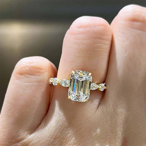 3 CT Emerald Cut Dainty Engagement Ring,Gorgeous Moissanite Ring ,14KT Yellow Gold Muse Moissanite Rings, Anniversary Gift For Her https://etsy.me/41pmRZv #moissanite #unisexadults #yes #gold #artdeco #emerald #eng Dainty Engagement, Rings Anniversary, Dainty Engagement Rings, Emerald Cut Engagement, Emerald Cut Moissanite, Emerald Engagement Ring Cut, Gold Gift, Engagement Ring Cuts, Platinum Metal