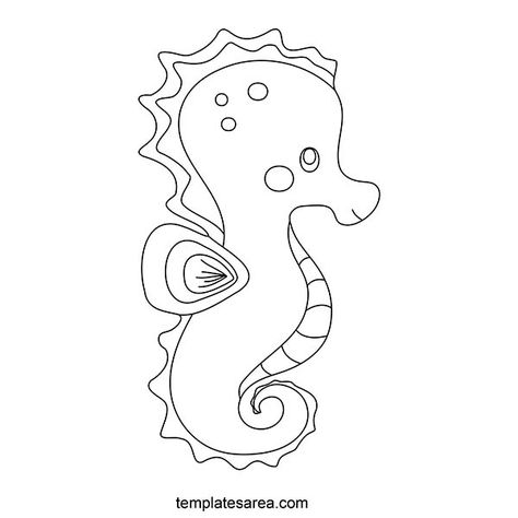 Free Printable Seahorse Coloring Page Template for Kids Sea Animals Templates Free Printable, Sea Horse Template Free Printable, Seahorse Coloring Pages, Seahorse Outline Printable, Seahorse Outline, Sea Creature Coloring Pages Free Printable, Seahorse Drawing, Printable Outline, Engage Kids