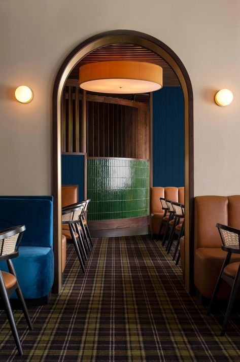 Tartan Carpet, Timber Joinery, Wall To Wall Carpet, Durham North Carolina, Wall Carpet, Restaurant Interior, Durham, The Block, North Carolina