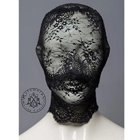 😻#LaceMask Veil Over Face, Lace Hood, Mask Photoshoot, Mask Full Face, Face Lace, Face Veil, Mask Masquerade, Lace Mask, Head Mask