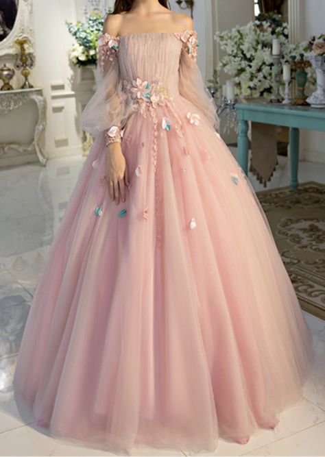 Follow me for more @strawberryshortcake Kad Perkahwinan, Unique Prom Dresses Long, Fairy Prom Dress, डिजाइनर कपड़े, Pink Ball Gown, Princess Prom Dresses, Pretty Life, Strapless Party Dress, Strapless Evening Dress