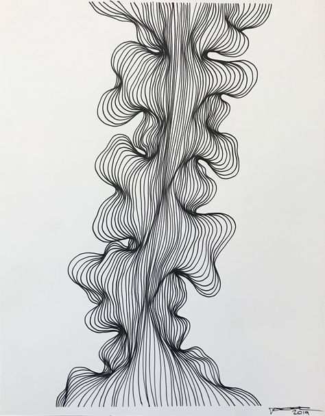 Stylo Art, Art Abstrait Ligne, Fineliner Art, Arte Doodle, Modern Drawing, Contour Drawing, Line Work, Black And White Lines, Art Et Illustration