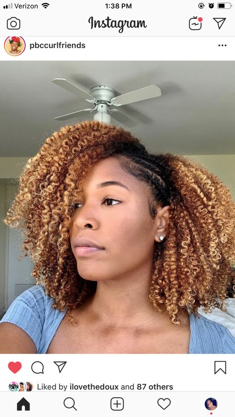 Natural Hair Highlights, Curling Cream, 4a Natural Hair, Highlights Natural, Hair Black Women, Big Box Braids Hairstyles, Blonde Curly Hair, Colored Curly Hair, Dyed Natural Hair