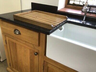 Solid wood pine Belfast sink/worktop drainer. Made from seasoned redwood pine from a sustainable source. Draining Board, Belfast Sink, Butler Sink, Pantry Ideas, Sink Drainer, Chopping Boards, Old Dressers, Diy Remodel, Cottage Kitchen