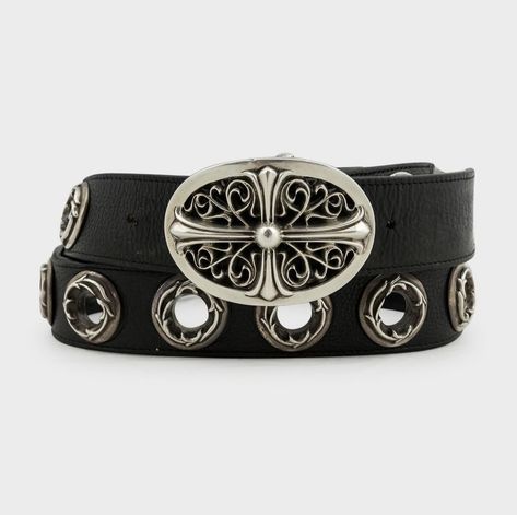 Chrome Hearts $3,400 Loaded Grommet Oval Cross Buckle & Star Belt Buckles Chrome Heart Belt, Chrome Hearts Belt, Gentleman Lifestyle, Chrome Hearts, Fashion Fits, Mens Casual Outfits, Lookbook Outfits, Belt Buckles, Nice Dresses