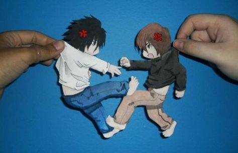 Paper Child, Anime Paper, Paper Cutouts, L Lawliet, Living Art, L And Light, I Love Anime, Paper Cutout, Note Paper