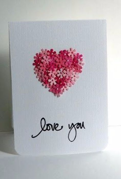 50 Thoughtful Handmade Valentines Cards https://diyjoy.com/diy-valentines-day-cards/ Simple Cards Handmade, Valentine Cards Handmade, Handmade Valentine, Valentine Cards, Heart Cards, Valentine's Day Diy, E Card, Valentine Crafts, Creative Cards