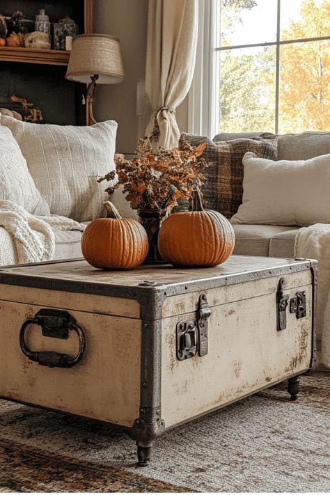 Cozy up your bedroom for fall with vintage finds! Discover how to layer textures, colors, and patterns using thrifted textiles and decor. Create a warm, inviting autumn retreat you'll love coming home to. Some of the links in my articles are affiliate links. If you make a qualified purchase from one of my links I will make a small commission at no cost to you. Thank you for your support!!! Vintage Fall Decor, Minimalist Candles, Cozy Fall Decor, Rustic Pumpkin, Vintage Bulbs, Vintage Trunks, Unique Fall, Vintage Mirrors, Vintage Blanket