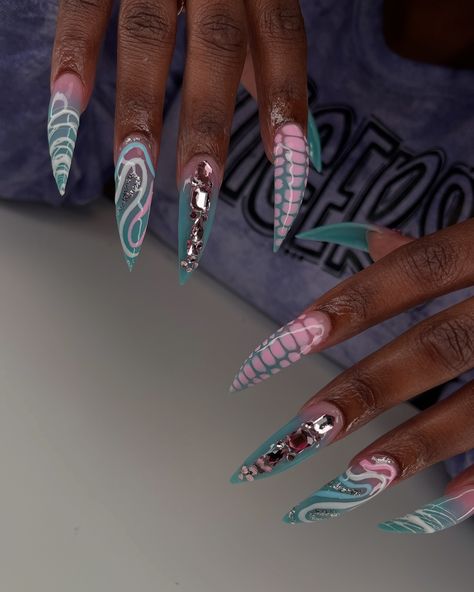 💕🎀🩵🥰 PINK AND BLUE PLEASEEEE • • • #nailtech #nailartistry #nailsnailsnails #naildesign #naildesign #nailpolish #nailfashion #nailideas #nailinstagram #nailsalon #nailstyle #longnails #nailpro #memphisnails #acrylicnails #almondnails #squarenails #nails #celebritynailartist #901nails #nailporn #deenailssss #nailgirl #girlynails #almondnails #taperedsquare #curvednails Curved Nails, Celebrity Nails, Nail Pro, Square Nails, Nail Tech, Almond Nails, Nail Salon, Long Nails, Fashion Nails