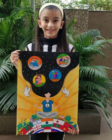 Art Competitions Poster, Vasudev Kutumbakam Poster Drawing, Quit India Movement Posters Drawing, Peace Poster Ideas Schools, Art Competitions Drawings, Water For Peace Poster, G20 Poster Drawing Ideas, Lions Club Peace Poster, Lions Clubs International Posters