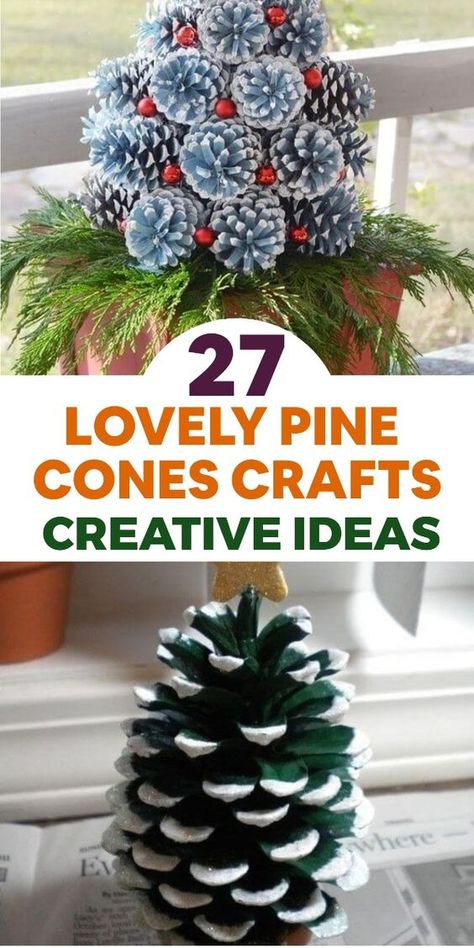 🌲✨ Unleash your creativity and explore the endless possibilities of lovely pine cone crafts! Create stunning and unique holiday ornaments by gluing small beads, sequins, or feathers onto the pine cones, adding a touch of sparkle and charm. Make beautiful pine cone wreaths by hot-gluing the cones onto a foam or wire frame, embellishing them with ribbons, berries, or faux foliage. Use pine cones as natural and rustic place card holders by attaching name tags or small cards to their scales. These delightful pine cone crafts will bring a touch of nature's elegance and warmth to your home decor. #DIYPineConeCrafts #NatureInspiredDecor Painted Pine Cones Christmas, Pine Cone Tree Craft, Pine Cone Wall Hanging, Big Pine Cones Christmas Decor, Pine Comes, Pine Cone Stars, Large Pinecones Ideas Christmas, Pine One Fall Wreath, Pinecone Xmas Tree