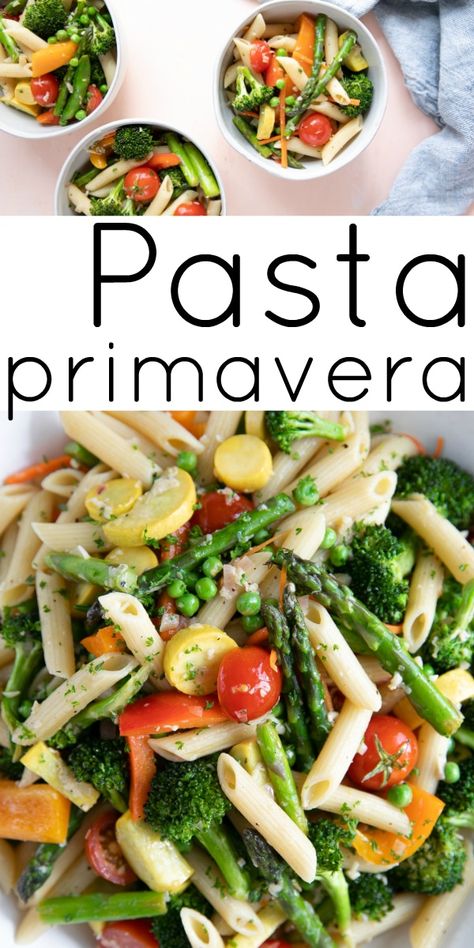 Primavera Pasta, Easy Pasta Primavera, Cena Light, Primavera Recipe, Pasta Primavera Recipe, Pasta Penne, Vegetarian Pasta Recipes, Recipe Pasta, Seasonal Vegetables