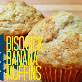 The Adventures of SuperMom & Her SuperBaby Seahorse: What to do with the old bananas? Bisquick Banana Muffins, Bisquick Muffins, Bisquick Recipes Breakfast, Bisquick Banana Bread, Bisquick Mix Recipe, Banana Bread Muffin Recipe, Baking Mix Recipes, Banana Nut Muffins, Bisquick Recipes