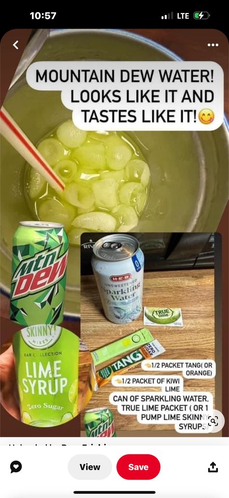 Water Refreshers, Watertok Recipes, Keto Water, Water Tok, Water Flavors, Energy Drink Recipe, Flavored Water Drinks, Mt Dew, Water Bar